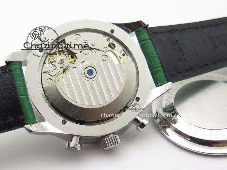 MIROTIME 1228 Versatile Portuguese 40mm Chrono SS Green Dial On Green Leather Strap A 7380
